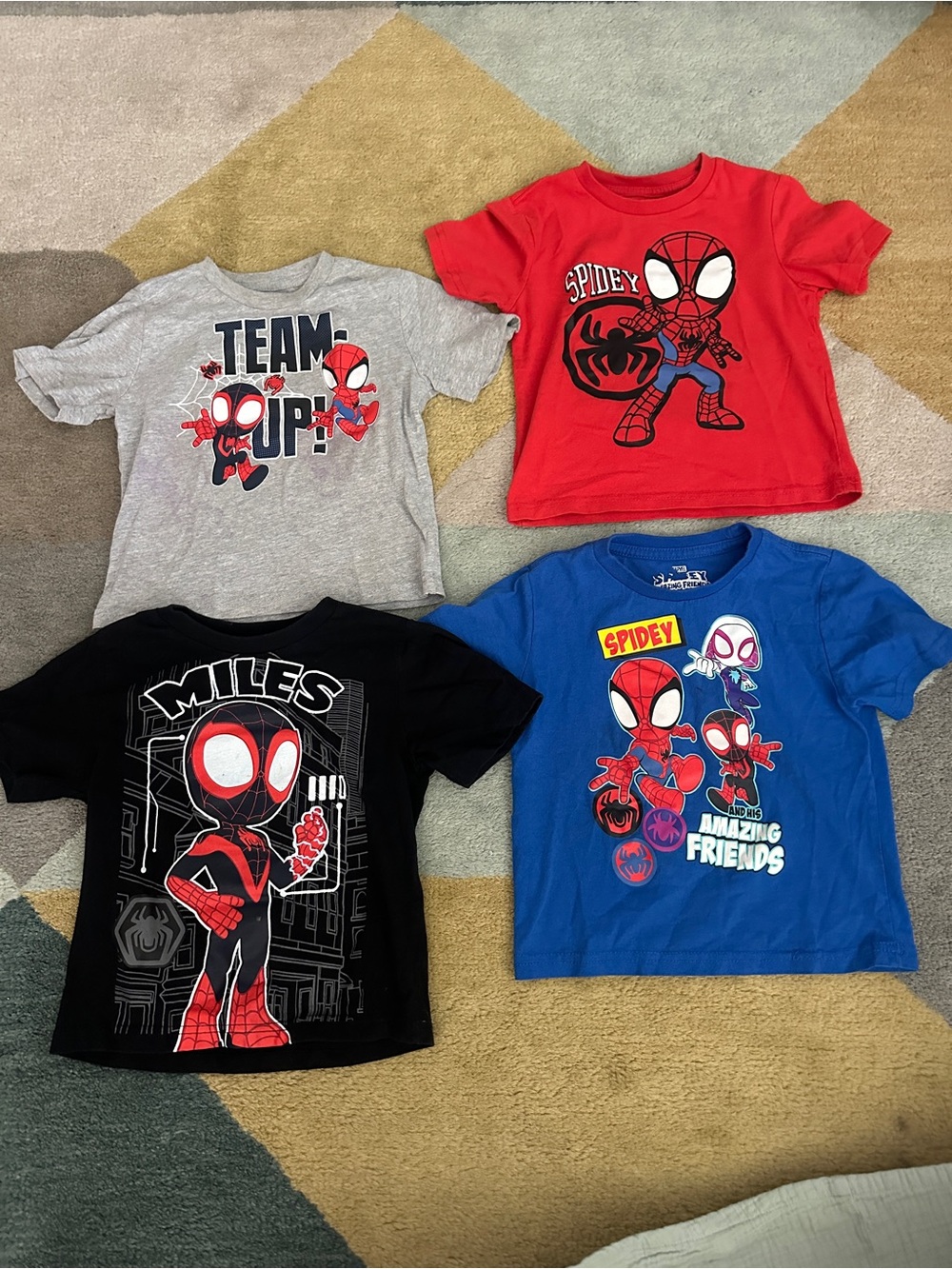Marvel Spidey and His Amazing Friends Black Graphic Tee - White Print